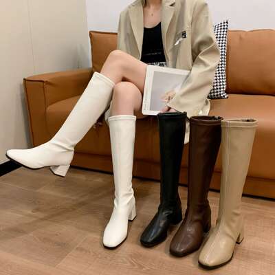 But Knee Long Boots Women's 2023 Autumn and Winter New British Style Fashion Small Body-Slimming High Heel Knight Women's Boots