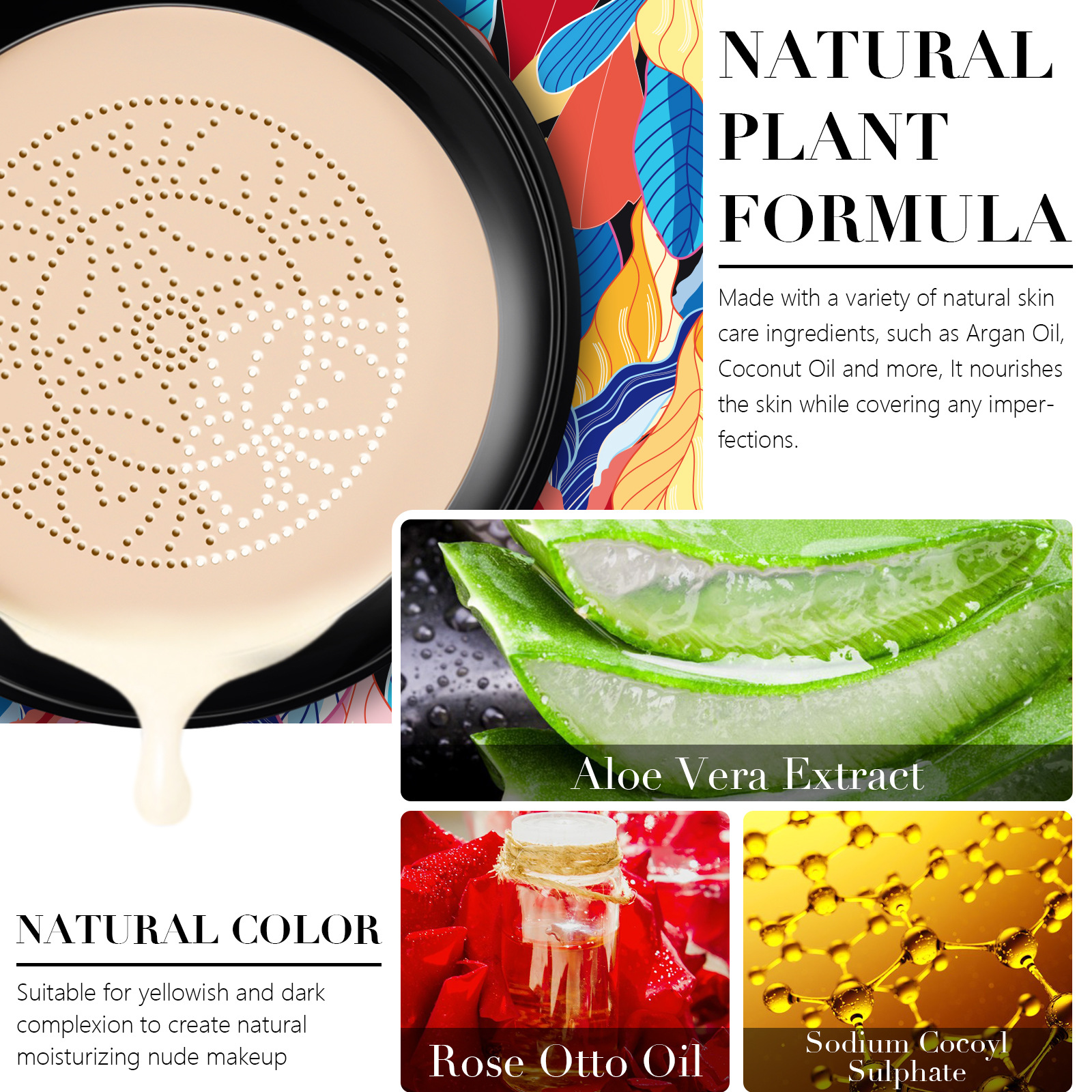 SEFUDUN Small Mushroom Air Cushion CC Creme_voghion.com