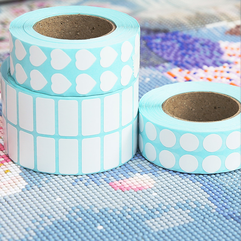 Diamond Painting Blank Sticker Handwritten Note Paper Color Number Diamond Number Heart-shaped Round Diamond Handwritten Distinguishing Self-adhesive Logo
