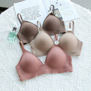 Japanese and Korean girl Bra underwear women's small chest big upper support no steel ring lace side gathered one-piece Bra
