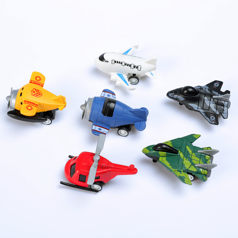 Amazon new toy small aircraft aircraft aircraft helicopter mini toy pull back Cartoon Q version aircraft