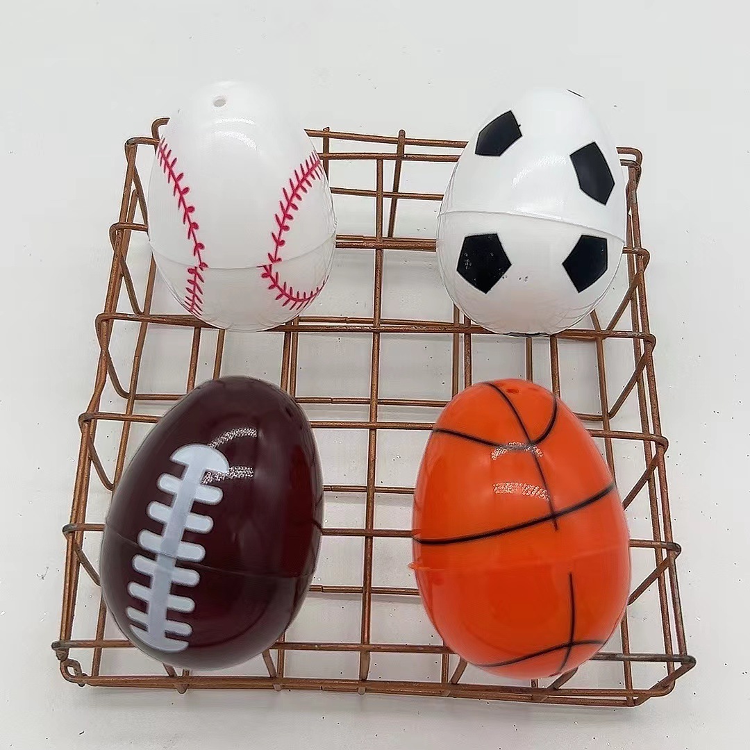 Cross-border Explosions Easter Open Eggs Rugby Football Basketball Pattern Easter Pained Eggs Children's Toy Ball