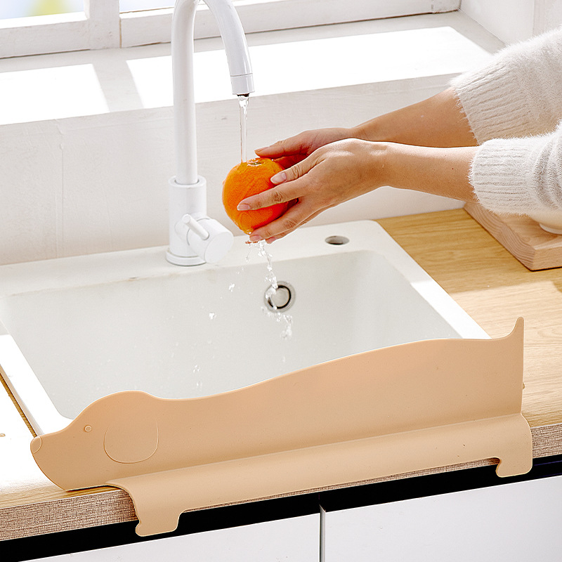 Kitchen Silicone Water Baffle Board Household Sink Countertop Splash-proof Suction-type Pool Water-blocking Water-washing Vegetable Washing Dishes Splash-proof Partition