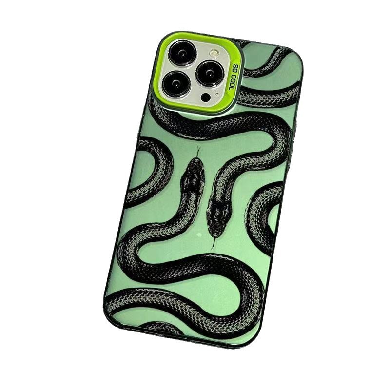 New Dark Personality Snake Metal Keys for Apple 16Pro Mobile Phone Case 12Pro Max Frosted 11 Hard Shell