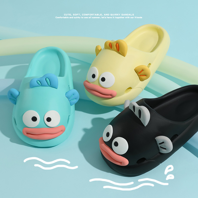 Clown Fish Slippers Women's Summer Baotou Cute Cartoon Indoor Thick-soled Non-slip Slippers Women's Summer Hole Shoes Home