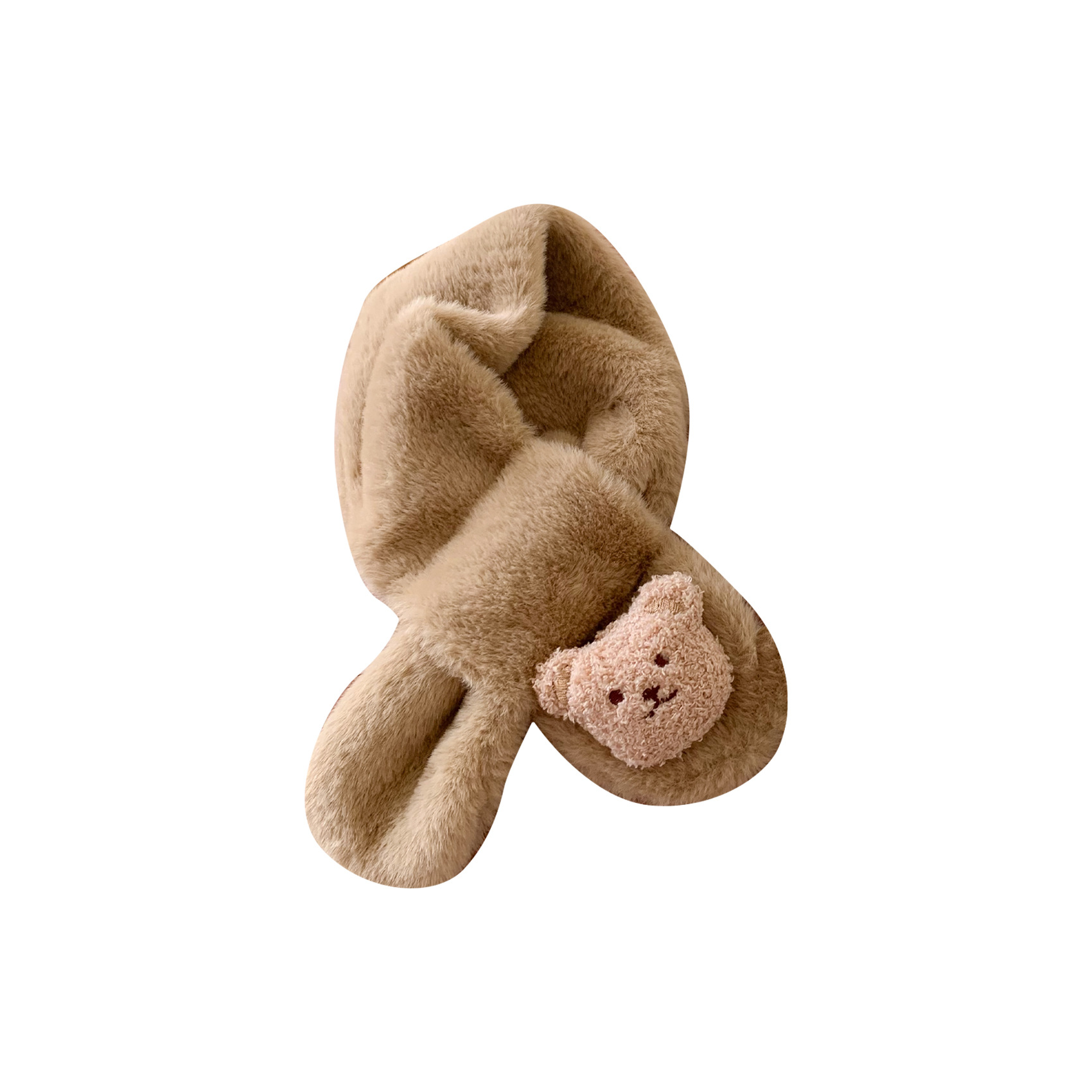 Cartoon Bear Baby Scarf Winter Warm Cute Children Plush Scarf