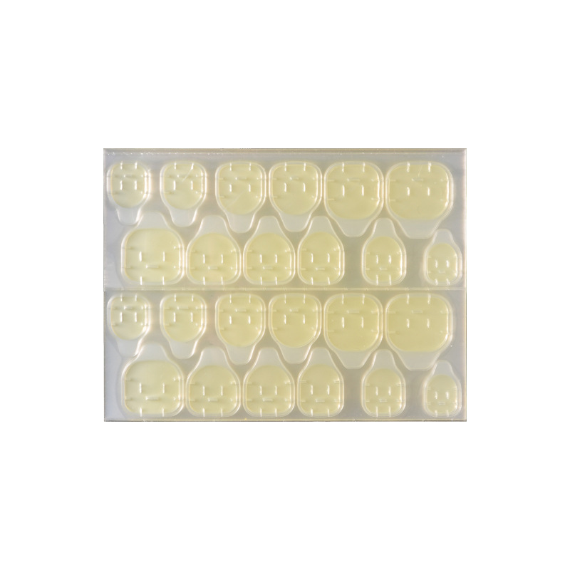 Wear a jelly gum yellow gum powder gum blue gum foot 24 double-sided adhesive nail art ultra-thin transparent does not hurt the nail 0.3mm
