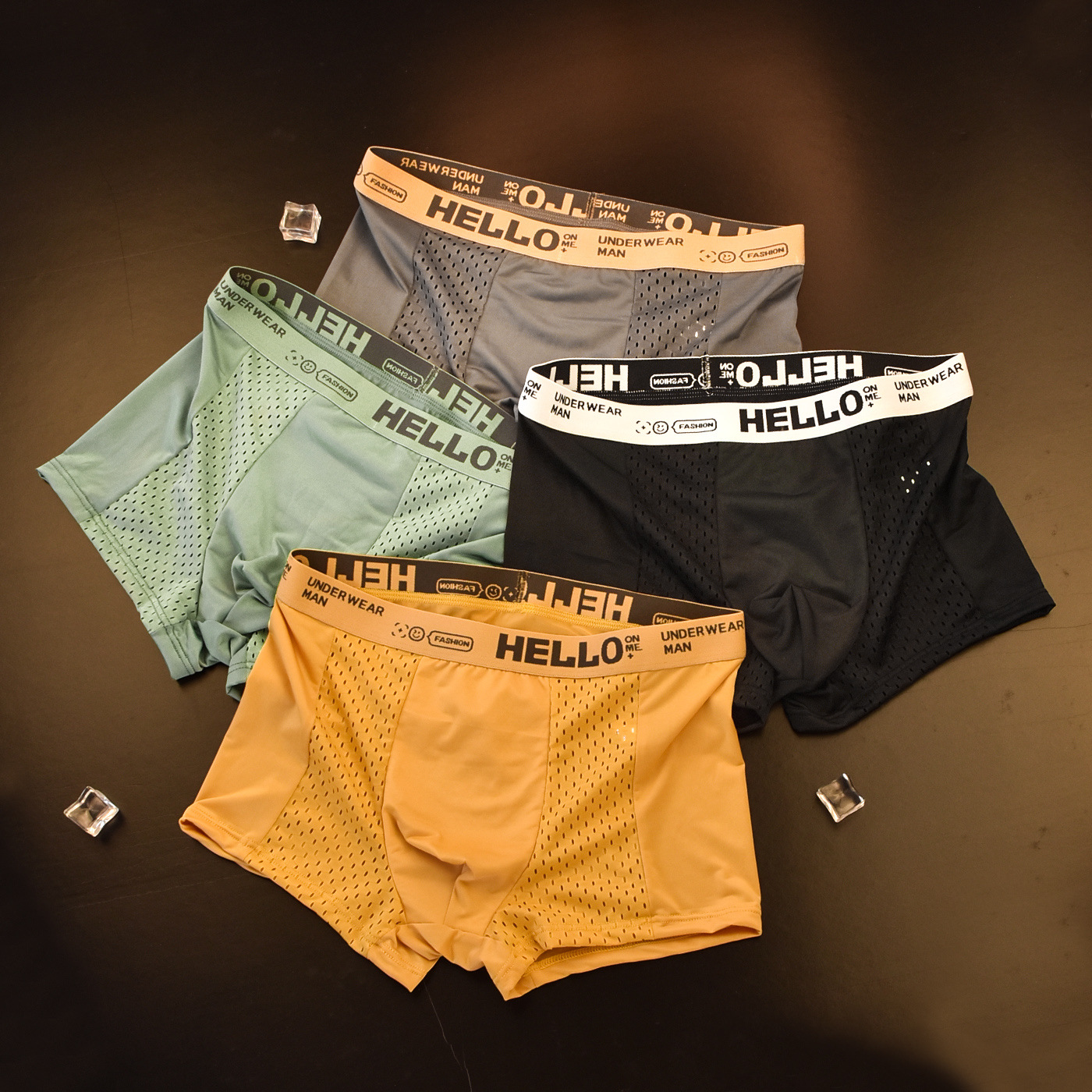 Summer Hot Selling Men's Underwear Men's Ice Silk Mesh Mesh Boxer Shorts Summer Thin Breathable Air Conditioning Pants Pants