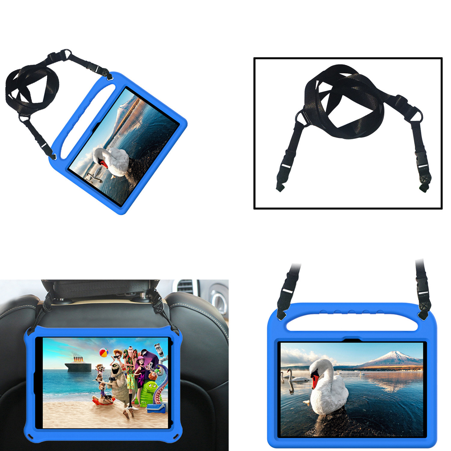 Flat crossbody shoulder strap for EVA tablet protective case children's ipad protective case universal detachable portable