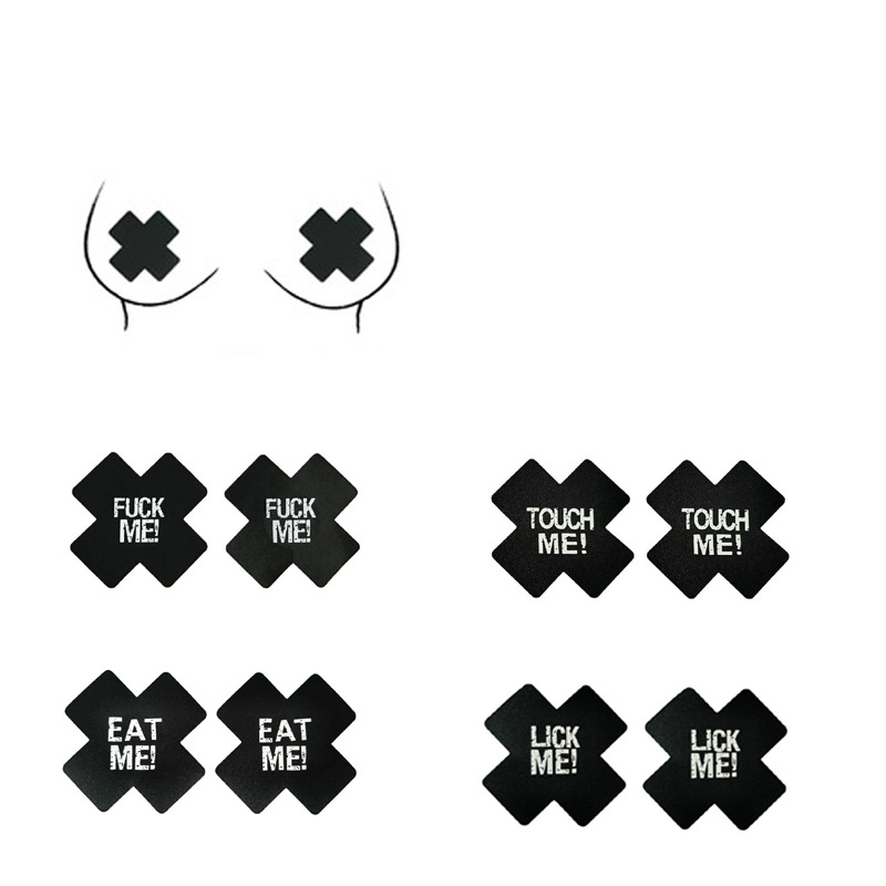 Cross-border Hot Selling European and American Sexy Printing Breast Patch Disposable X-type Chest Patch Nippe Covers