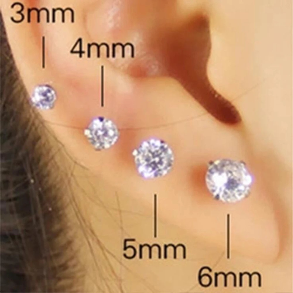 6mm long medical titanium steel round ball round screw small ear nail ear bone nail lip nail puncture jewelry