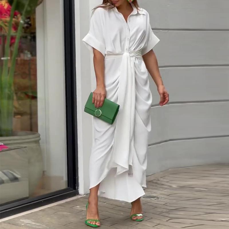 2024 summer new Amazon cross-border foreign trade Europe and the United States women's elegant dress fashion shirt dress