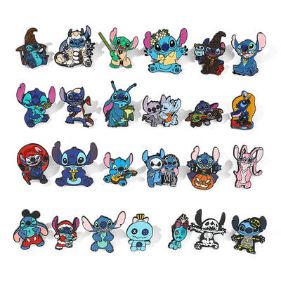 Brooch Wholesale 100 Stitch Brooch Cartoon Anime Metal Badge Star Wars Master Yoda