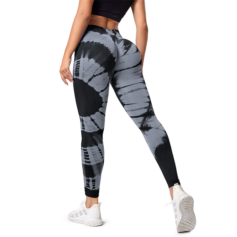 Новые окрашенные брюки с высокой талией Peach Hip Lifting бесшовная верхняя одежда жаккардовые брюки для бега, фитнеса, йоги, спортивные колготки