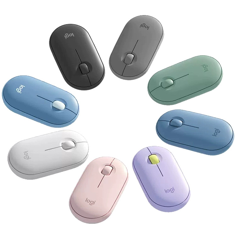 Logitech Pebble Pebble Bluetooth wireless mouse M350 office business computer notes dual mode this cloud Ash