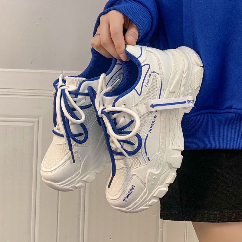 Milk Blue Breathable Torre Shoes Women's 2023 Summer New All-match Platform Sneakers ins Student Casual Shoes