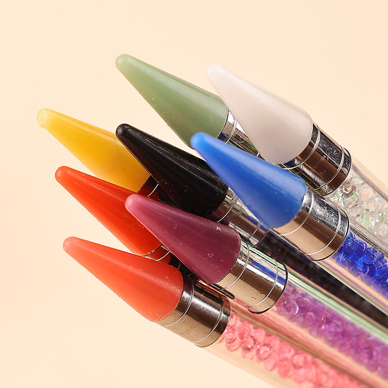 Factory supply nail drill crayon sticky drill encrusted Crystal drill pipe double-head drill pen wholesale nail tools