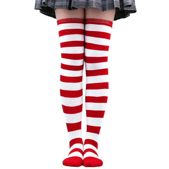 Cross Border Striped Socks Thigh Socks Women Japanese and Korean Style Stockings Over the Knee Halloween cosplay Performance Zebra Stockings