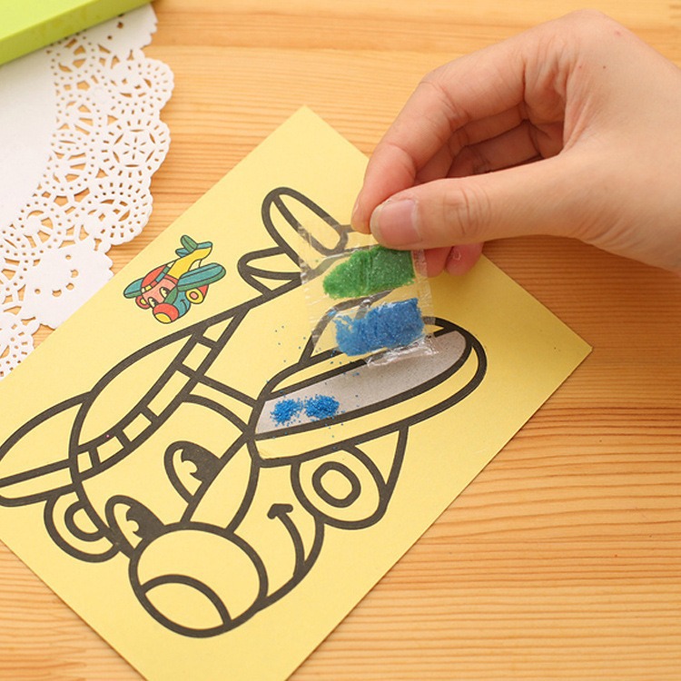 Children's Sand Painting Set Handmade DIY Scraping Painting Material Toy Creative Painting Colored Sand Student Gift