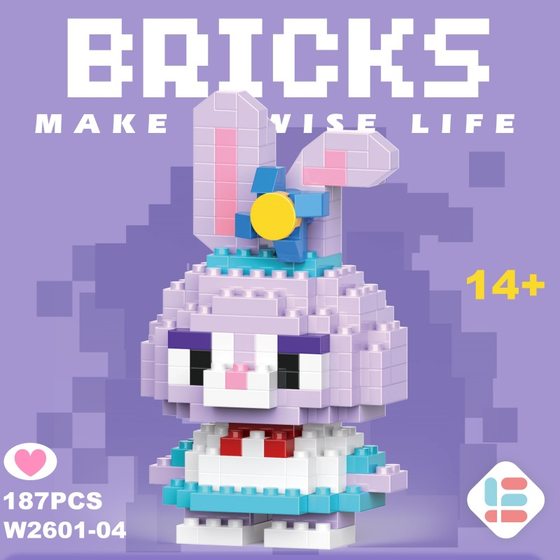 Cute cartoon animation girl puzzle assembled micro diamond small particles building blocks puzzle children's gift wholesale stall