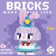 Cute cartoon animation girl puzzle assembled micro diamond small particles building blocks puzzle children's gift wholesale stall