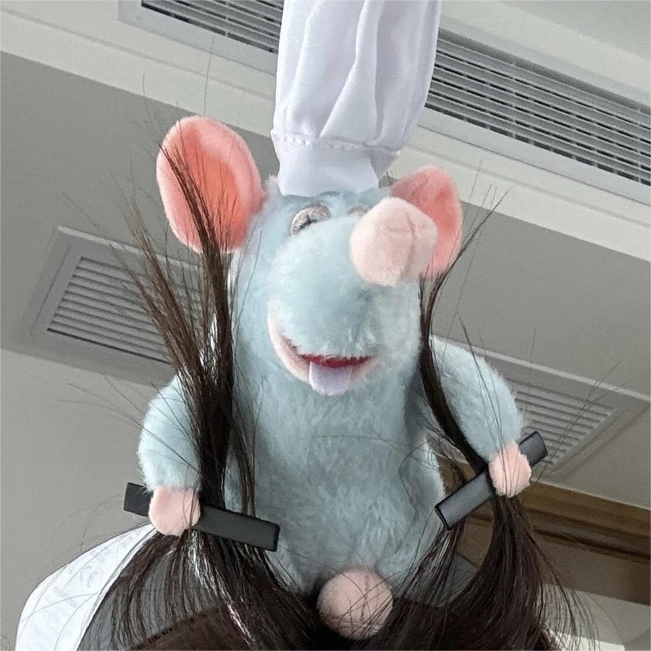 Ratatouille Hairband Same Style Funny Style Cartoon Plush Doll Peripheral Mouse Clip Headband Hair Accessories Headband