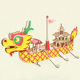 Dragon boat boat model handmade wooden 3d 3d puzzle Dragon Boat Festival wooden assembly organization purchase wholesale