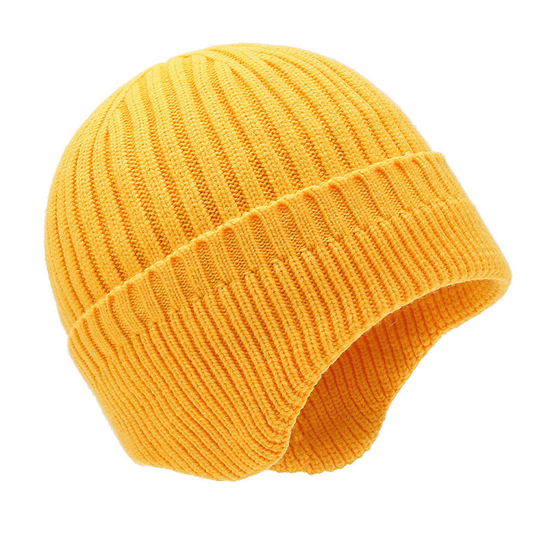 Hat Men's Autumn and Winter Wool Cap Fleece-Lined Thickened Knitted Cap Korean Style Fashionable Ear Protection Cap Cold-proof Warm Cap