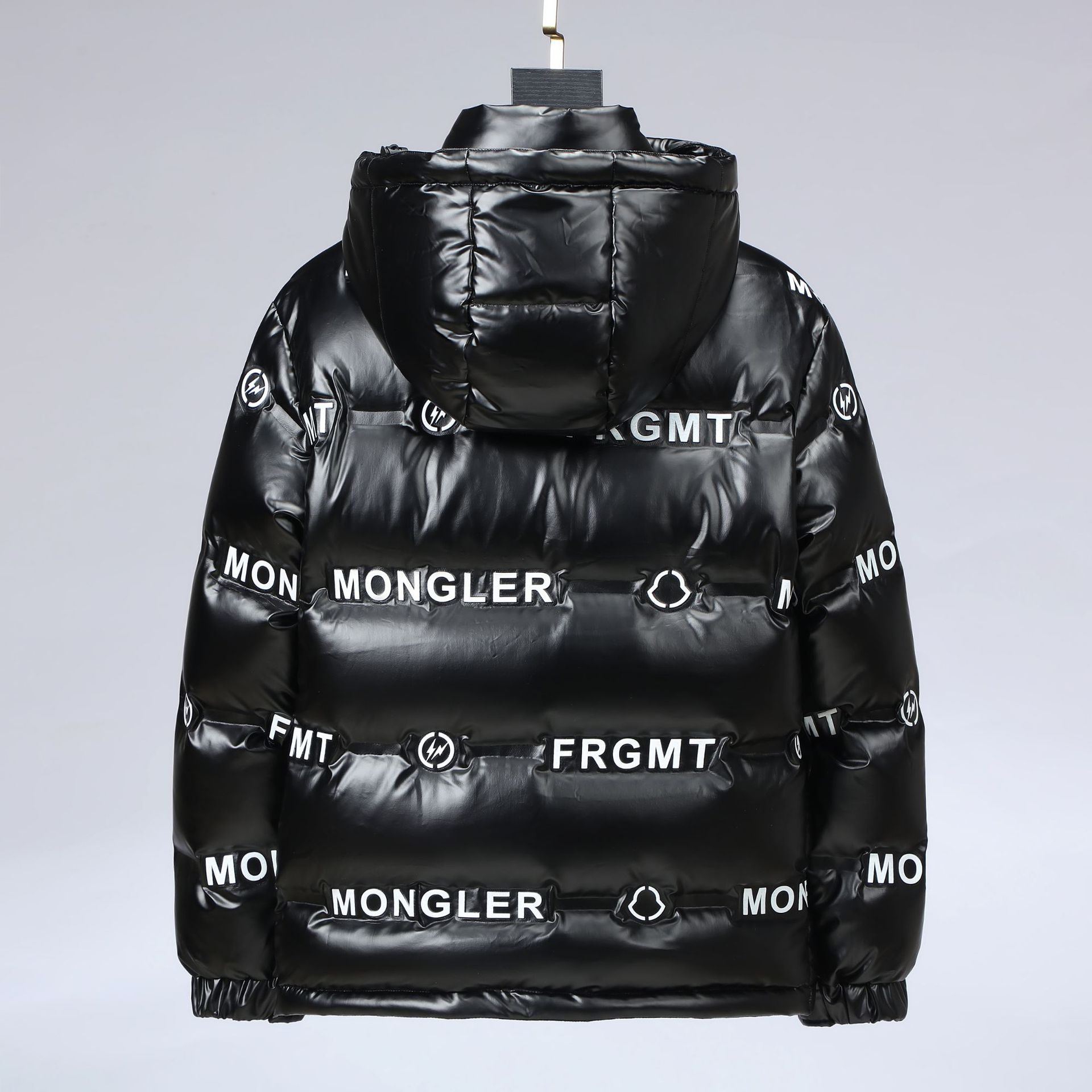 21 new bright surface disposable down jacket men's fashionable short Korean style fashionable classic all-match couple printing craft coat
