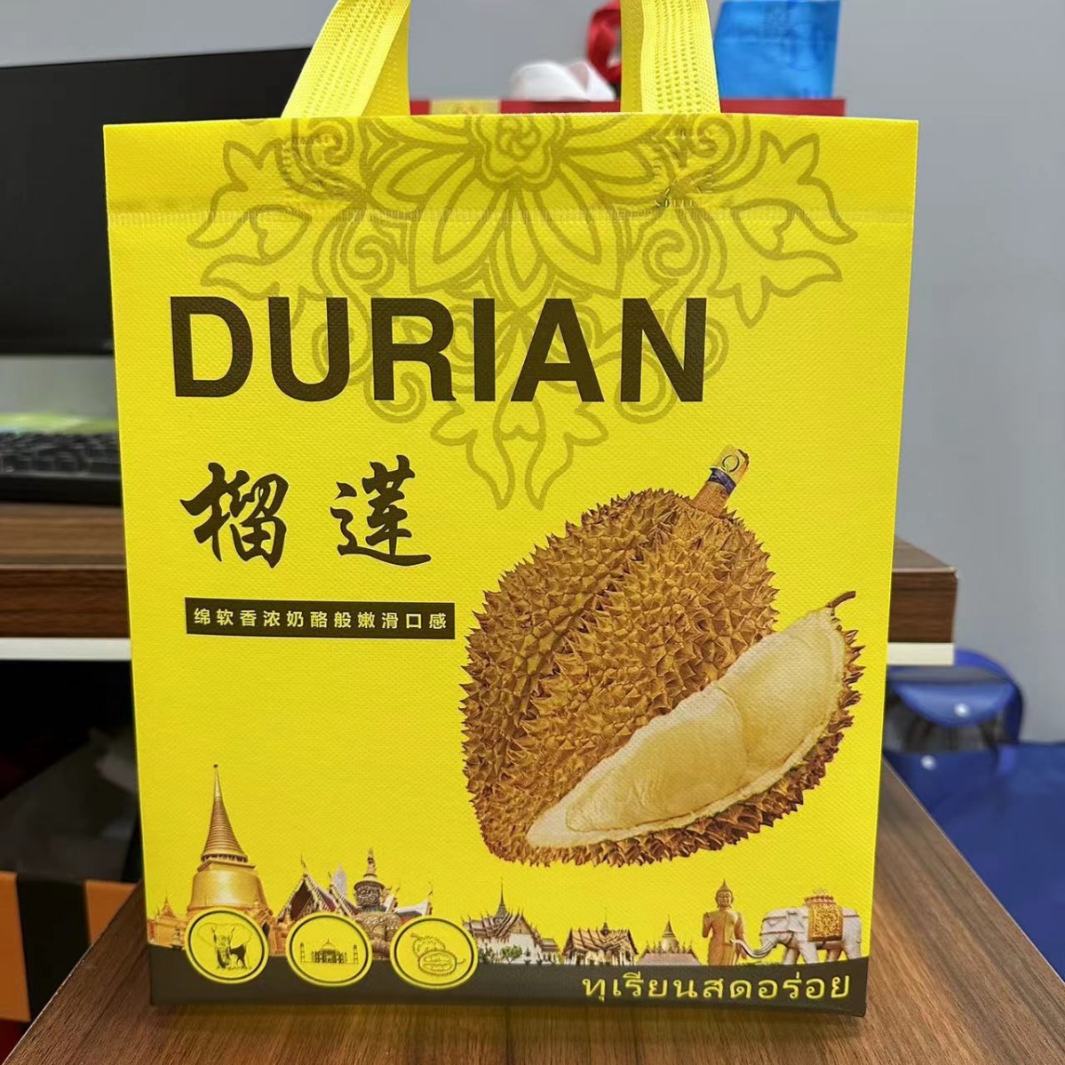 In stock durian bag fruit bag watermelon bag durian handbag non-woven bag non-woven durian bag