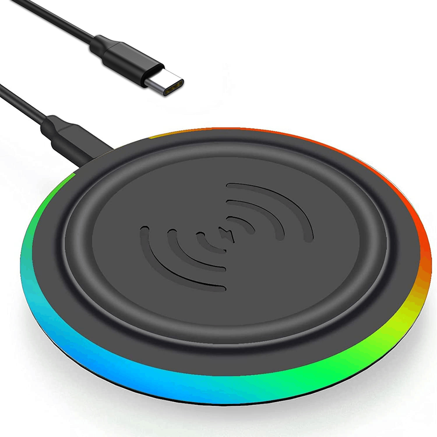 Ultra-thin round YC15W wireless charger gift wholesale for Apple 10W desktop mobile phone wireless charger