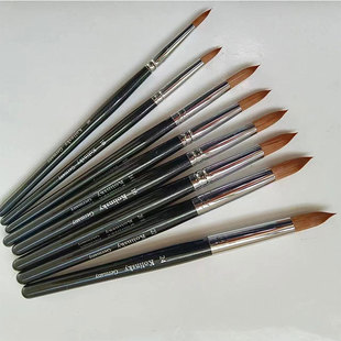 Cross-border supply black wooden handle nail pen crystal pen carving pen crystal armor extension round head light therapy brush wholesale