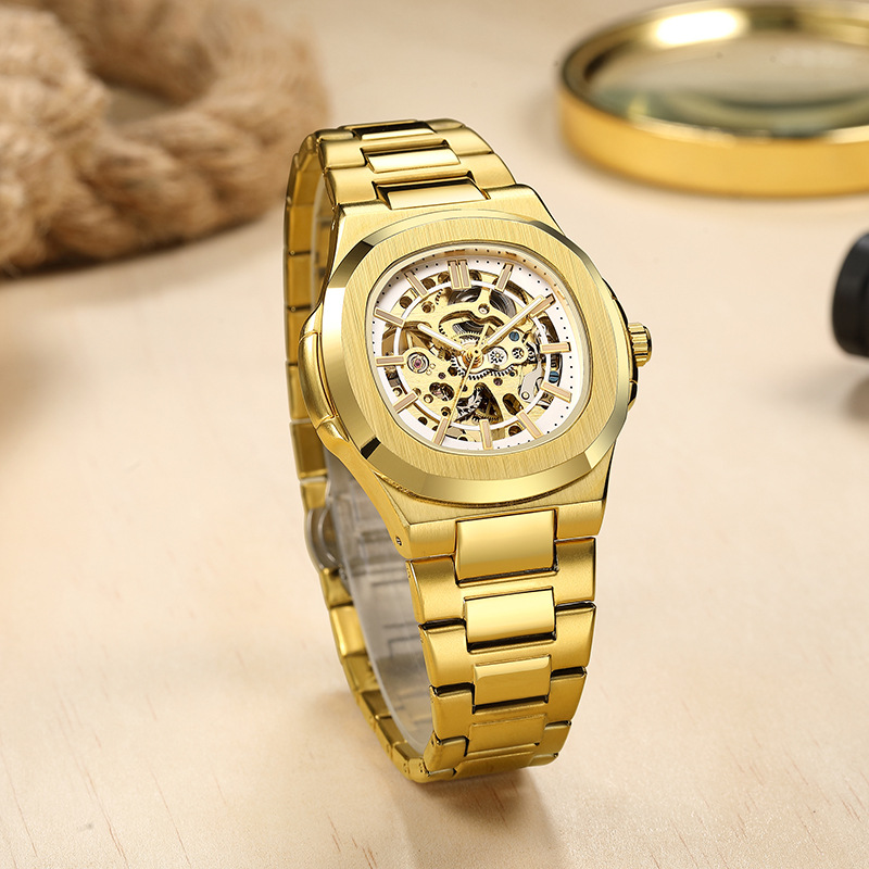 Hollow Men's Watch automatic mechanical watch Dr. Tong BESTWIN waterproof men's watch Gold Watch cross-border business