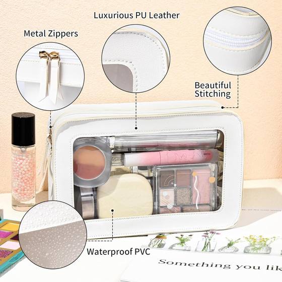 Manufacturers in stock fashion simple transparent pvc waterproof cosmetics storage bag, cross-border new wash cosmetic bag