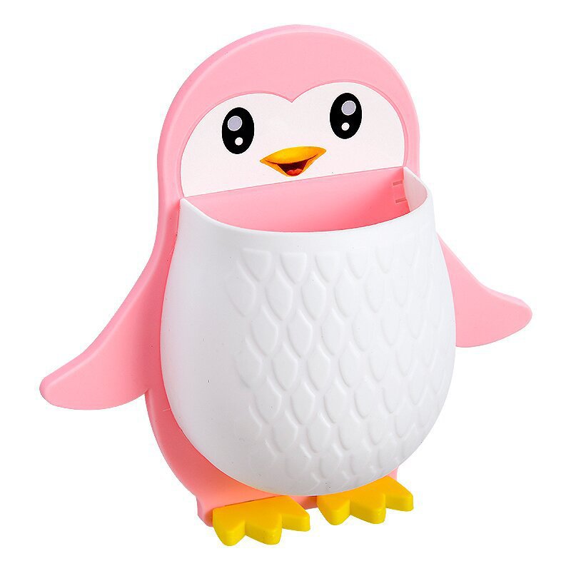 New Cute Penguin Storage Rack Toilet Toothbrush Cosmetics Wall Hanging Storage Dormitory Bedside Storage Finishing