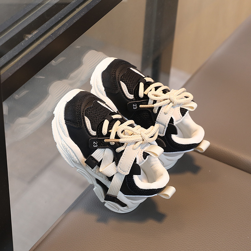 Girls' Sneakers Spring and Autumn New Children's Sneakers Small and Medium-sized Children's Mesh Sneakers Girls' Running Shoes Trendy Children's Shoes