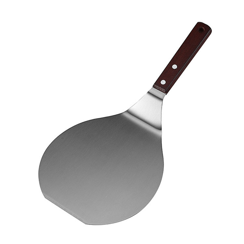 Large pizza Shovel Stainless Steel pizza Transferer Cake Shovel Round Wooden Handle Baking Shovel Cooking Shovel pizza Shovel