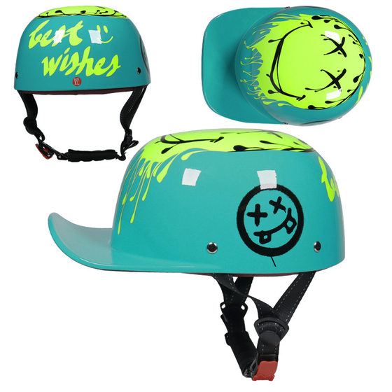 3C Vintage Bandit Personality Baseball Cap Men's and Women's Painted Helmet Scoop Helmet Cap Helmet Electric Car Baseball Cap Half Helmet