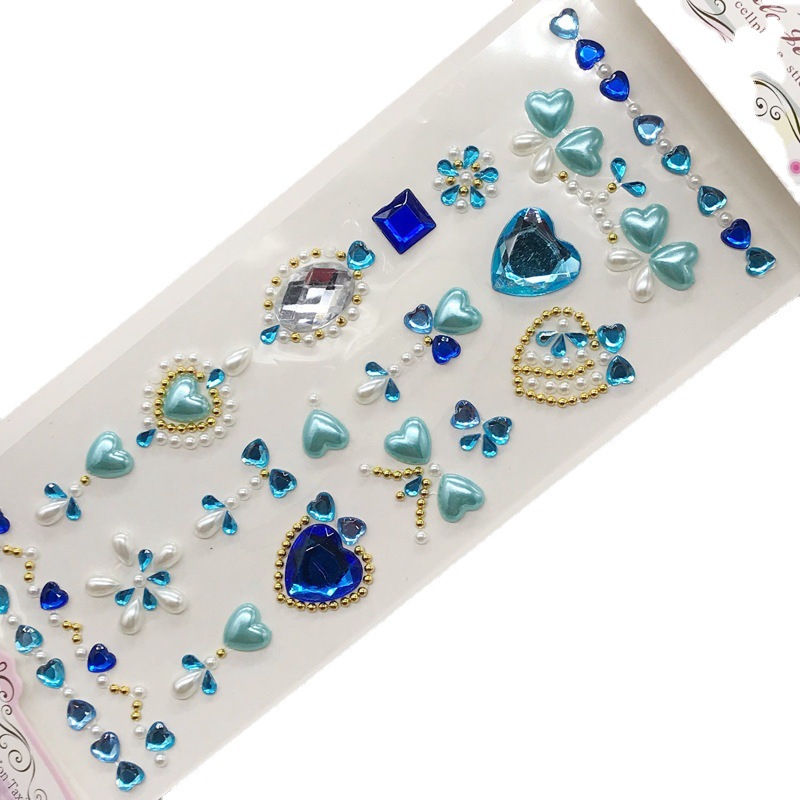 Children's crystal acrylic Diamond stickers DIY handmade decorative five-pointed star Peacock shape gem stickers