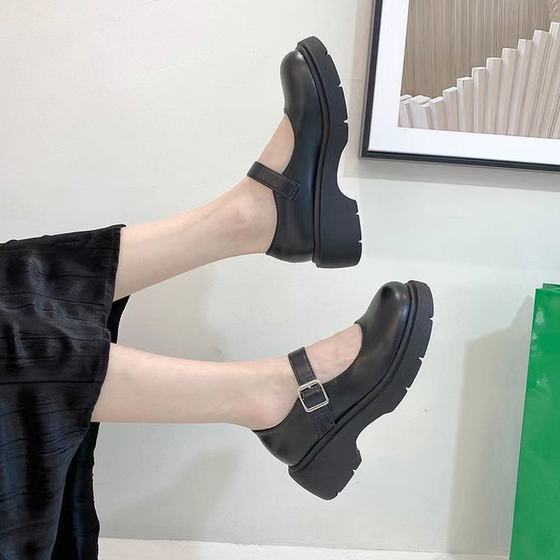 Mary Jane Small Leather Shoes Vintage Thick Sole Increased Loafers Women's 2024 New Casual Fashion All-match Niche Women's Shoes