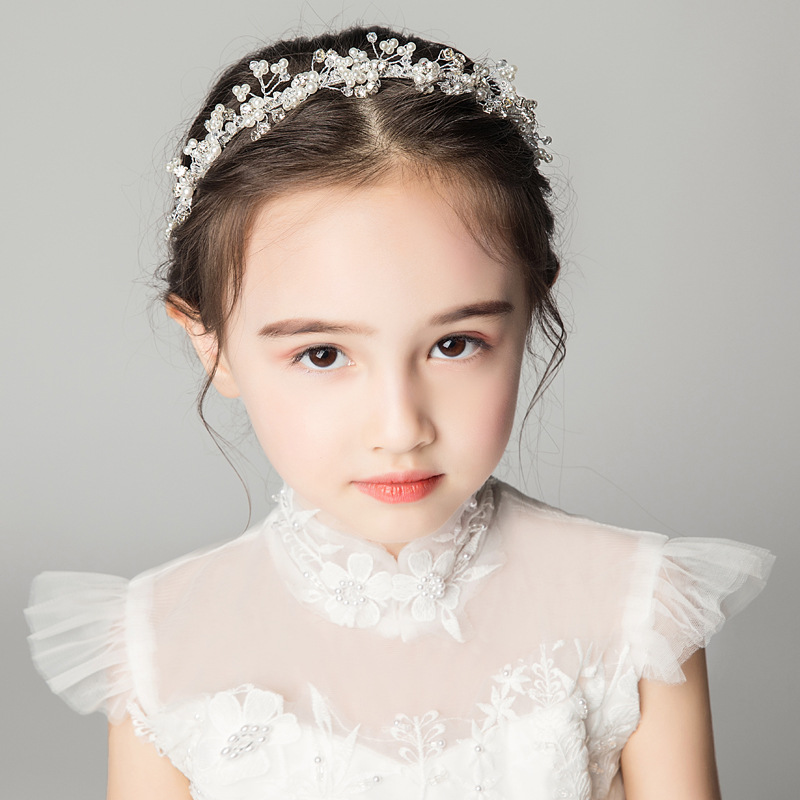 Girls' Headwear Children's Hair Band Rhinestone Headband Girls' Jewelry Dress Accessories Performance Hair Accessories Headdress Flower Girl Crown