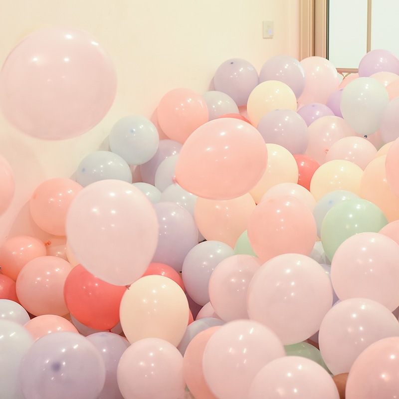 Macaroon Balloon Birthday Party Pink Decoration Internet Celebratory Wedding Decoration Solid Color Arch Round Balloon