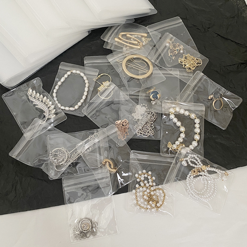 pvc packaging bag logo printing jewelry Wenwan compact bag anti-oxidation necklace ear studs dustproof bag wholesale