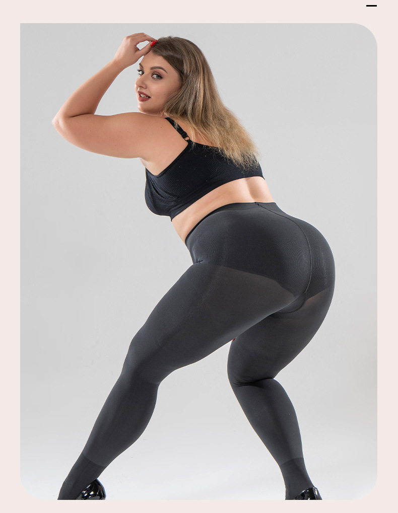 Cross-border Bones 120D Spring and Autumn Large Size Plus Fat Pantyhose Leggings Pantyhose Women's Anti-hook Silk Velvet_voghion.com