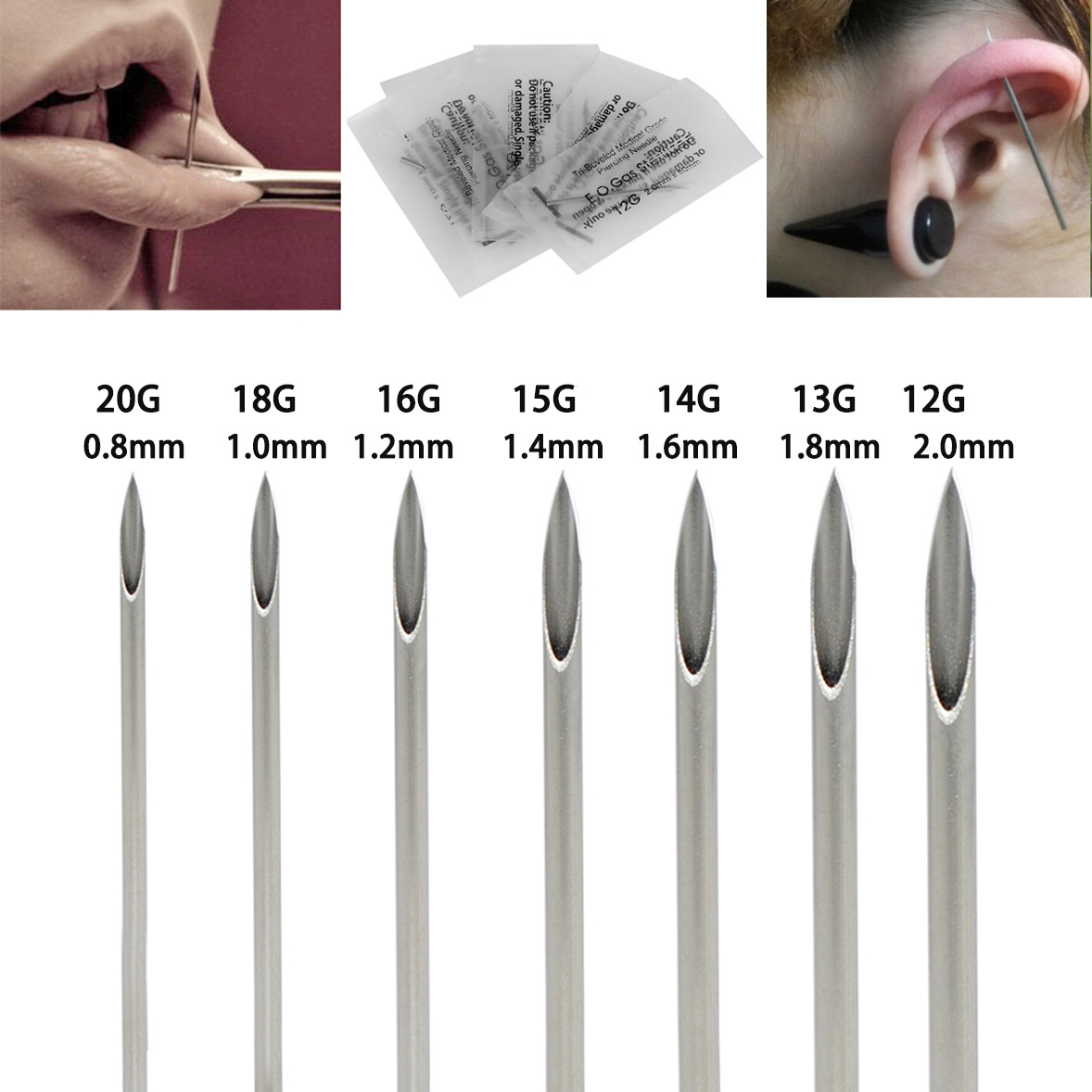Cross-border sterile puncture needle nasal nail lip nail puncture tool disinfection bag disposable sterilization puncture needle