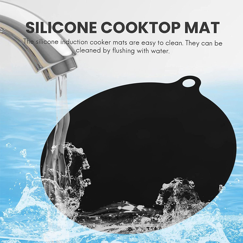 Induction Cooker Pad Heating Protection Oil-proof Clean Heat Insulation Pad Marble Pattern Silicone Ultra-thin Induction Cooker Pad