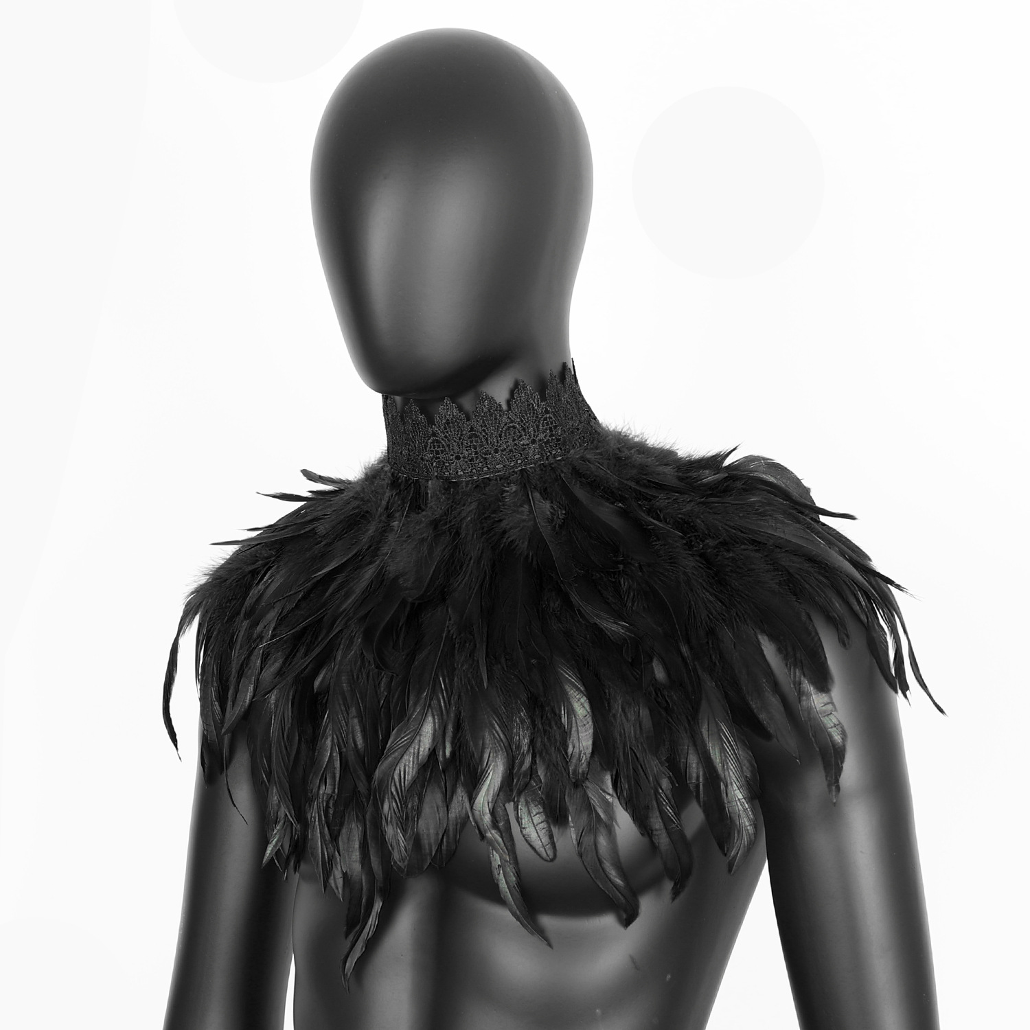 Gothic feather lace shawl cape cross-border festival party dance performance decoration factory direct sales Europe and the United States