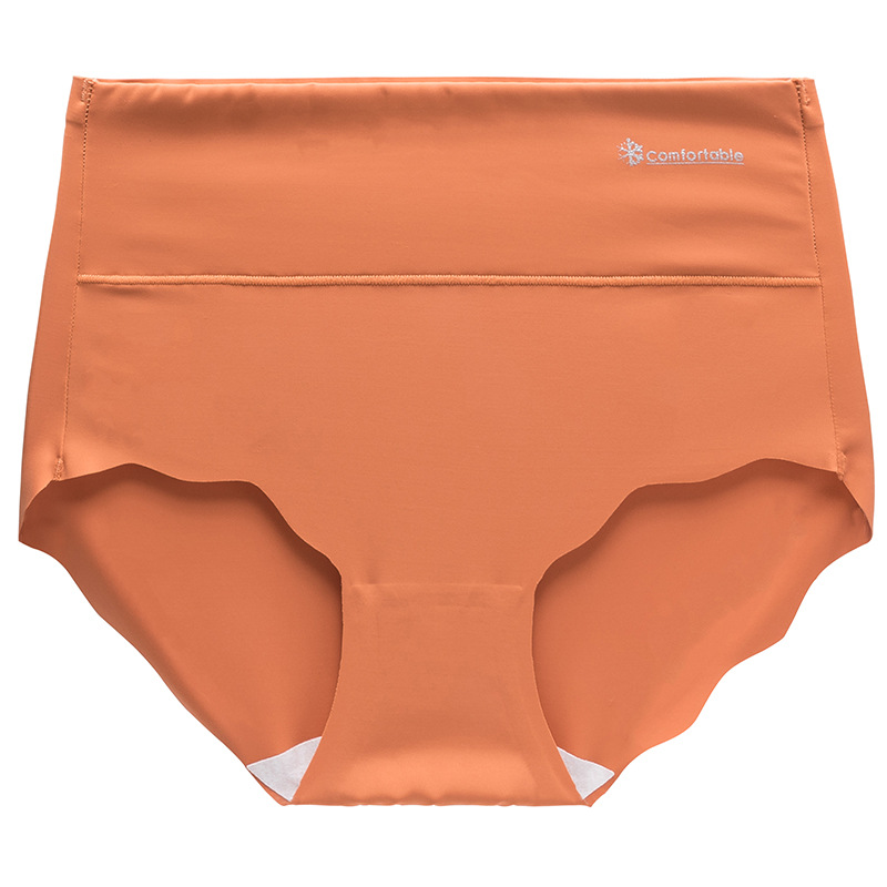 Summer Naked Ice Silk Panties Women's High Waist Seamless One-piece Large Size Pure Cotton Antimicrobial Crotch Briefs for Girls
