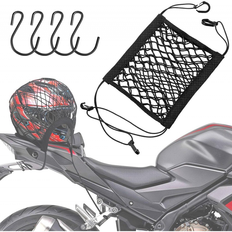 Motorcycle battery car modified luggage net helmet sundries net pocket strap elastic elastic net pocket helmet net