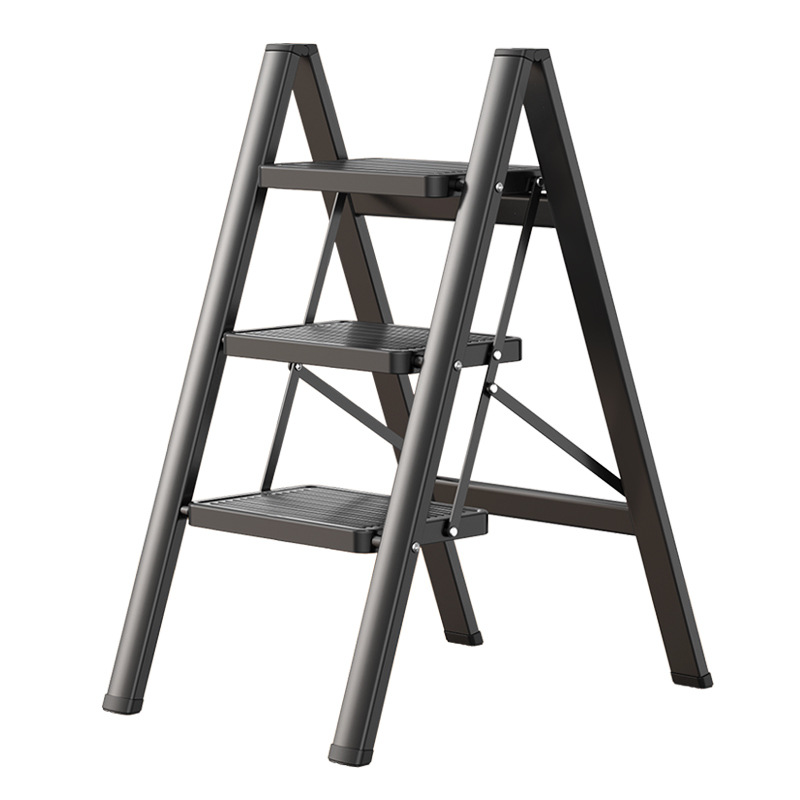 Ladder household folding retractable thickened herringbone ladder Indoor stairs three or four steps climbing ladder small ladder stool flower stand ladder